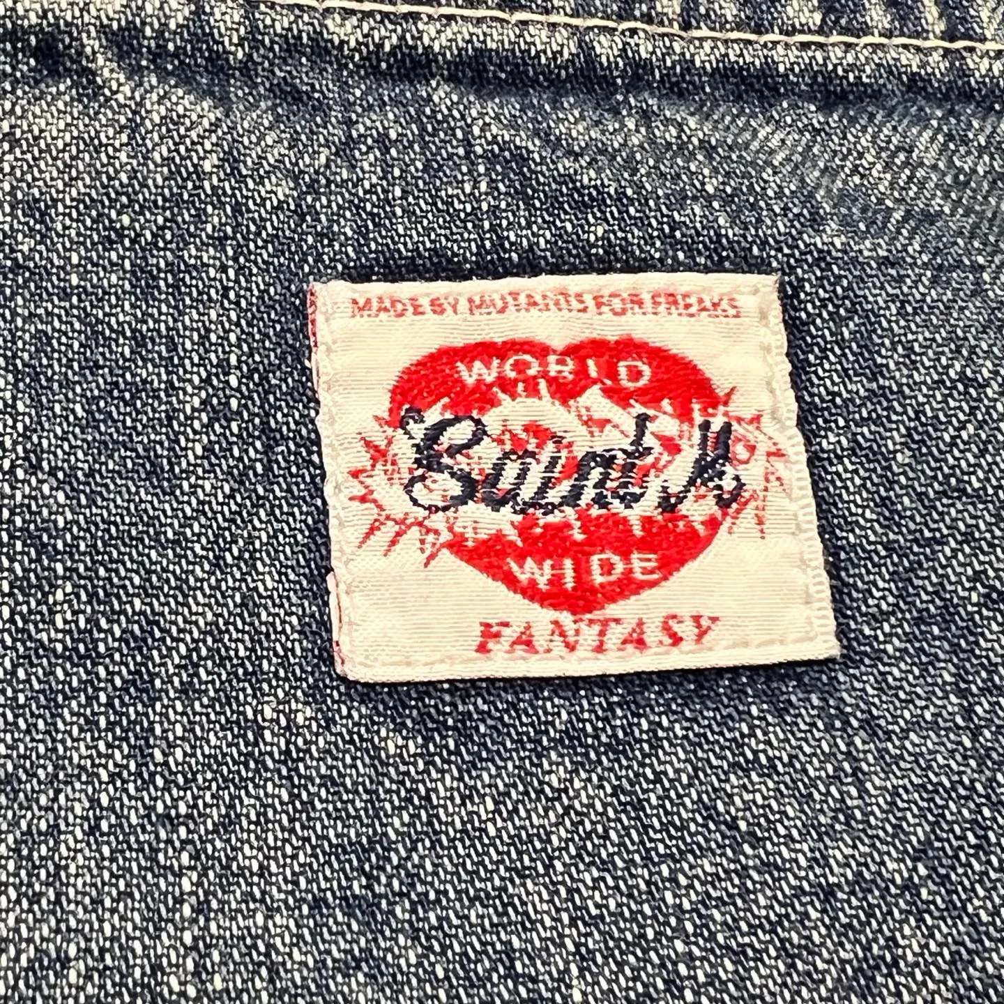 More details/accessories SAINT Mxxxxxx DOUBLE KNEE SHORTS/BLU Knee patches splashed with ink and washed with water to destroy denim shorts Denim blue S-XL